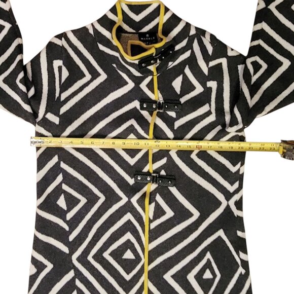 Marble Buckle Detail Longline Art-to-Wear Cardigan Sweater Jacket Size M - Picture 9 of 15